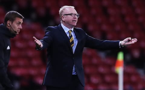 Alex McLeish throws his arms out - Credit: Getty Images