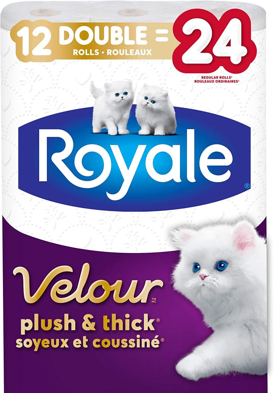 Royale Velour Plush & Thick, 12 Double Rolls. Image via Amazon.