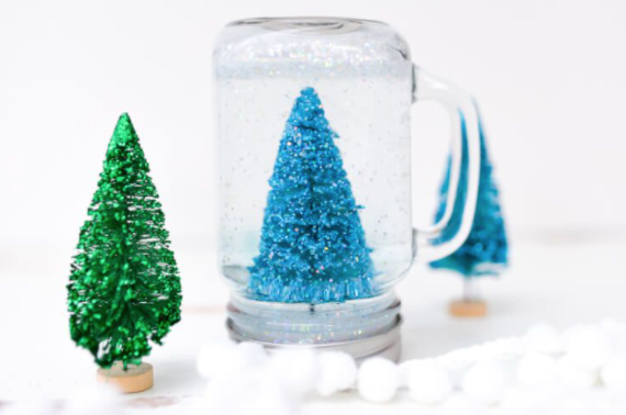 Glittery Mason Jar Snow Globe