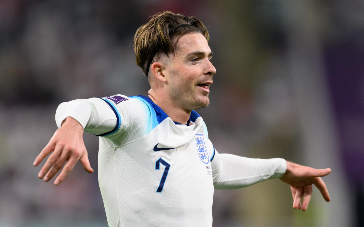 Jack Grealish colaboró en la victoria de su equipo frente a Irán en el primer partido del Grupo B (Foto: Matthias Hangst/Getty Images)