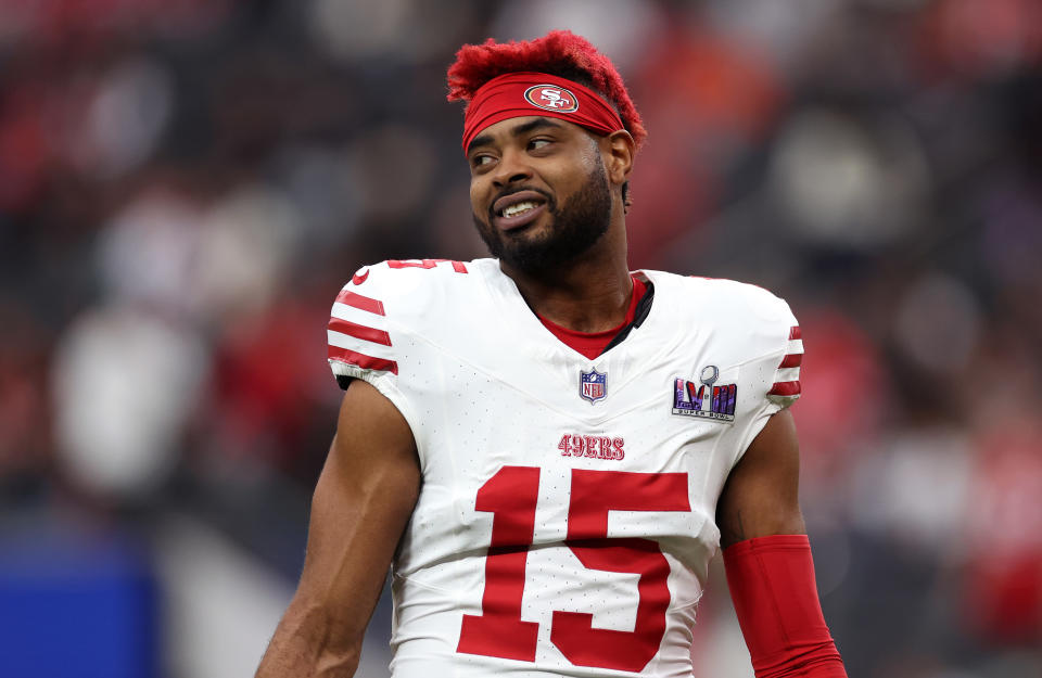 Jauan Jennings is on a new deal after playing a valuable role for the 49ers in the Super Bowl.  (Ezra Shaw/Getty Images)