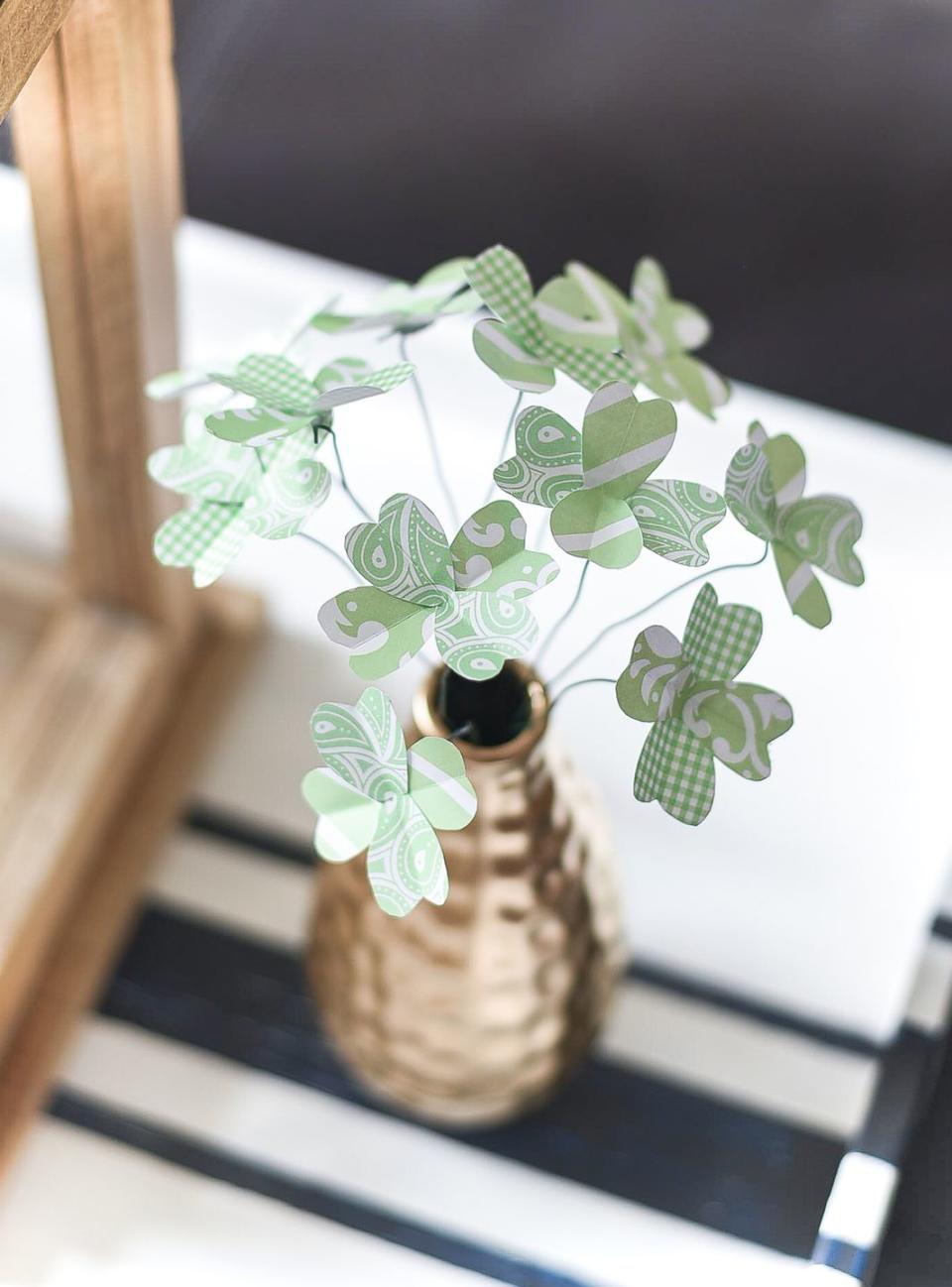 DIY Paper Shamrock Bouquet