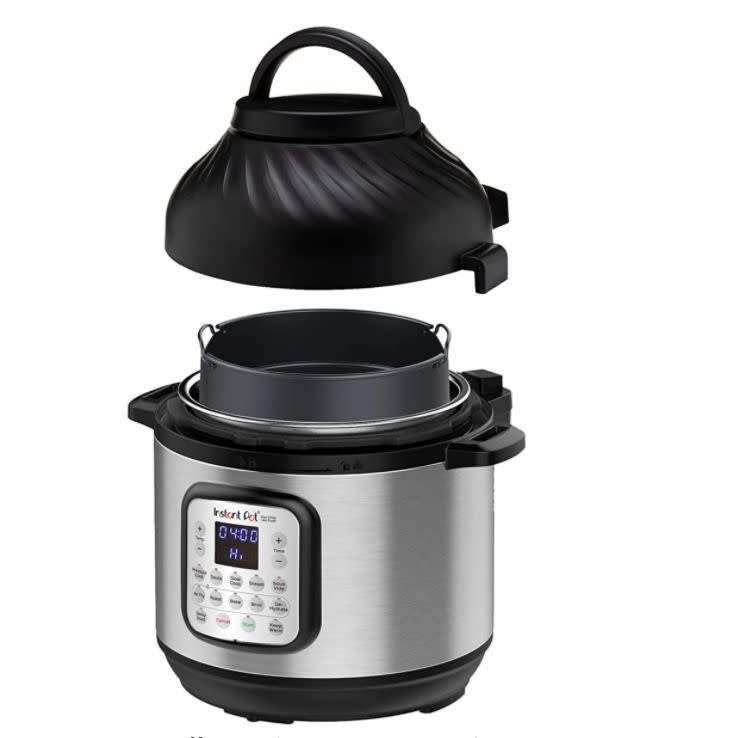 Originally $180, this <a href="https://amzn.to/3d1OrDG" target="_blank" rel="noopener noreferrer">Instant Pot Air Fryer + EPC Combo Pressure Cooker (8-quart) is on sale for $70﻿</a> on Amazon. It does the work of seven gadgets in one. 