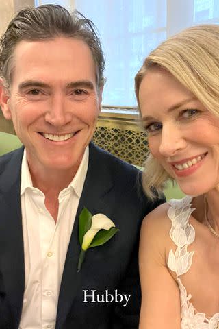 <p>Naomi Watts/ Instagram</p> Billy Crudup and Naomi Watts after their June 2023 courthouse wedding