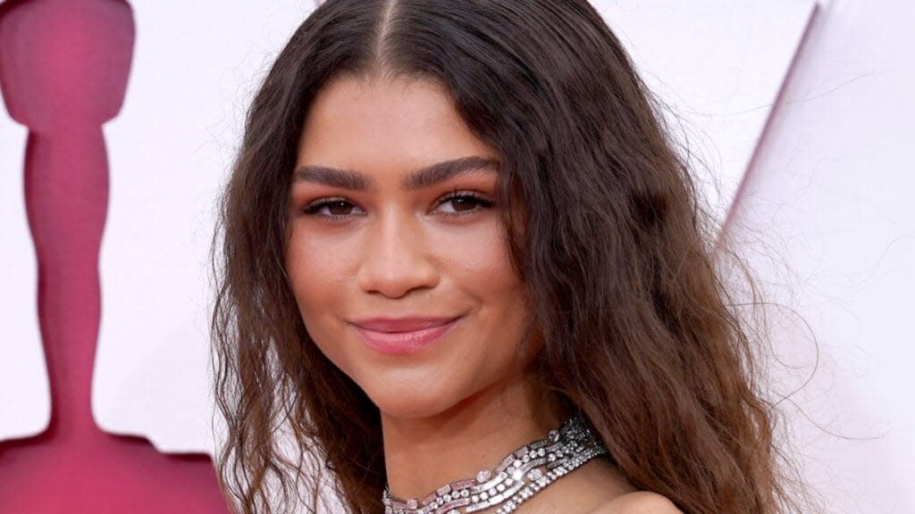 Zendaya poses for pictures at April’s 93rd Annual Academy Awards at Union Station in Los Angeles. (Photo by Chris Pizzello-Pool/Getty Images)