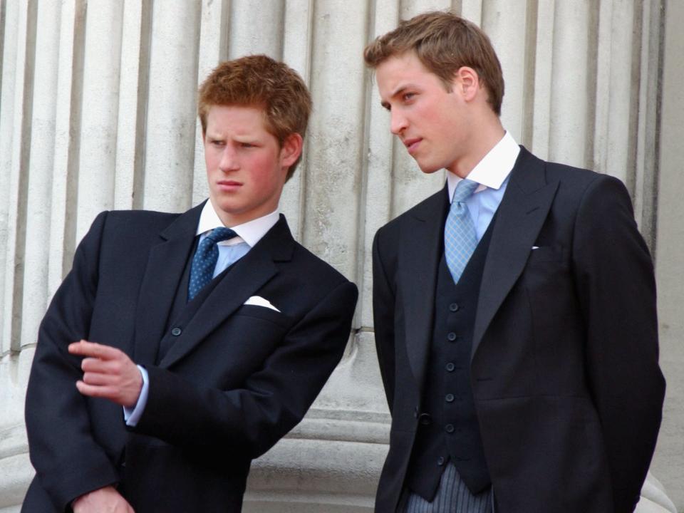 Prince Harry and Prince William at Trooping the Colour 2003.