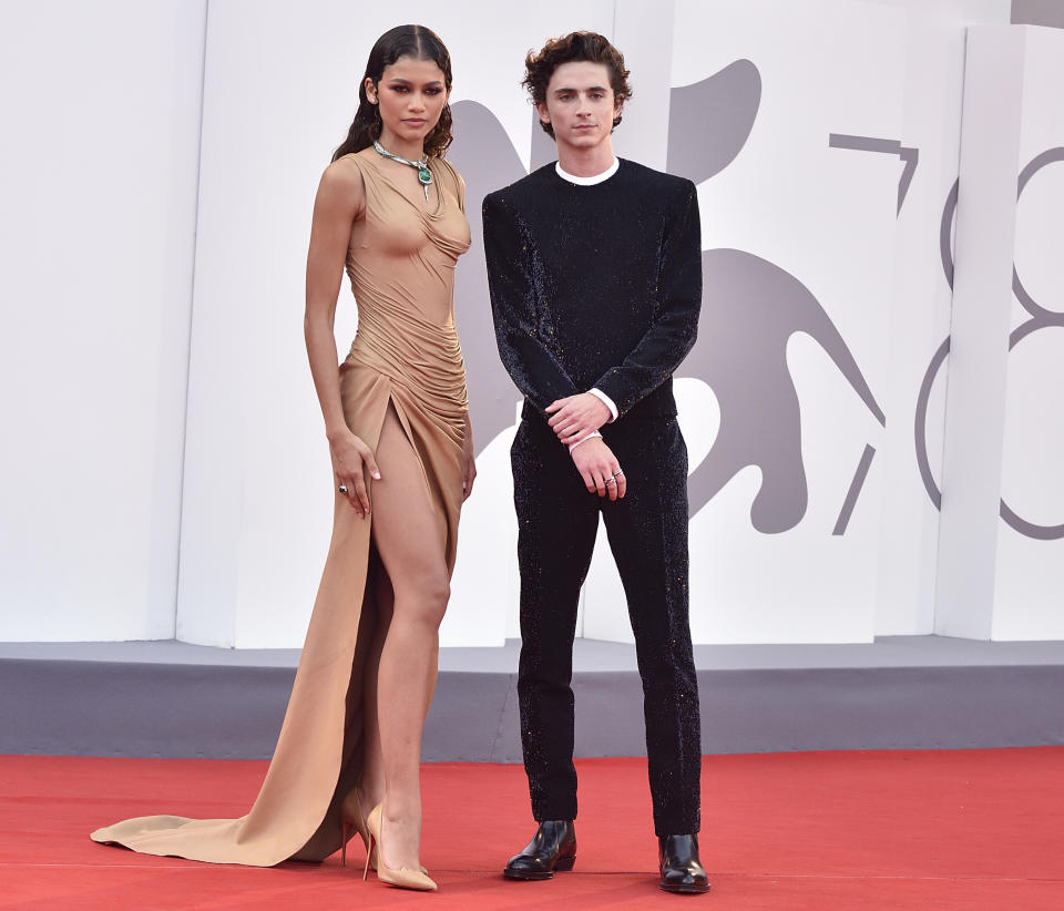 Zendaya and Timothée Chalamet at the “Dune” premiere during the 2021 Venice Film Festival. - Credit: Rocco Spaziani/picture-alliance/dpa/AP Images