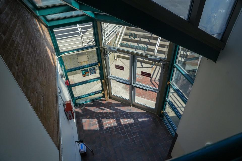 A view inside the entrance of Providence's new overdose prevention center, which is expected to open this fall.