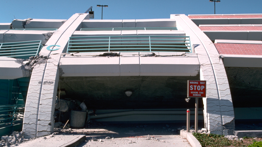 Damage is seen from the 1994 Northridge earthquake