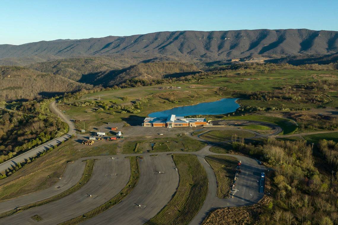 Construction is underway on the Boone’s Ridge wildlife center in Bell County, Ky., on Tuesday, Nov. 2, 2021.