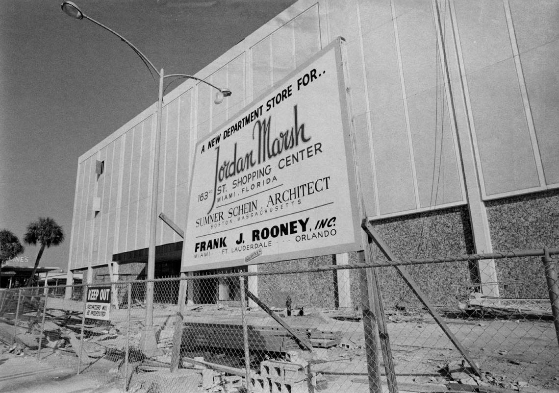 A file photo of a Jordan Marsh department store under construction in the east wing of the 163rd Street Shopping Center in 1970. The Jordan Marsh opened in February 1971 and lasted at the mall for 20 years, until 1991. The renamed Mall at 163rd Street was enclosed beginning in 1980 when Jordan Marsh and Burdines were two major anchors at the North Miami-Dade mall.