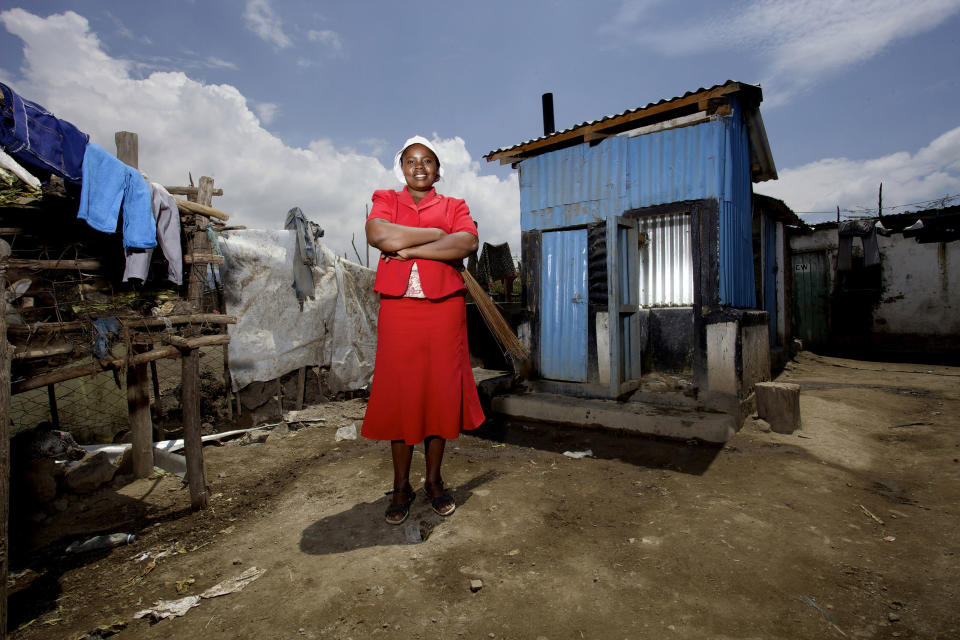 To raise awareness for World Toilet Day 2014, <a href="http://www.mytoilet.org/" target="_blank">My Toilet</a> showcased photos taken by Panos Pictures of women and girls around the world posing with their toilets.   Across the globe, 2.5 billion people don’t have access to basic sanitation, a human rights issue that disproportionately affects women and girls.  