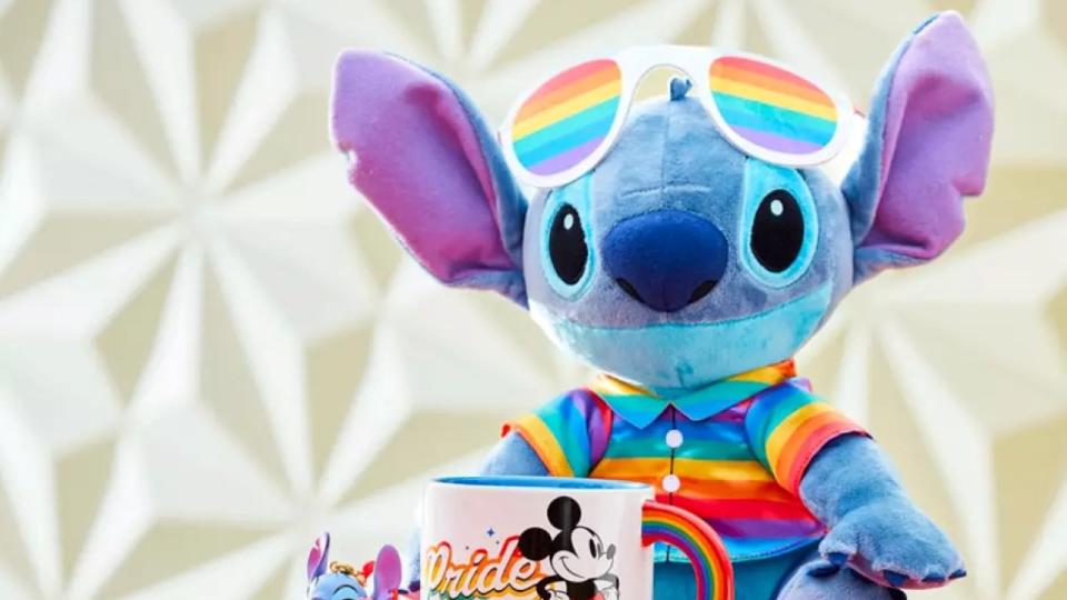 Plush Stitch in rainbow outout