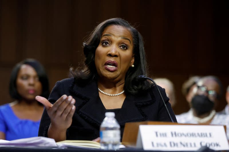 FILE PHOTO: Senate Banking Committee holds hearing on Federal Reserve nominees on Capitol Hill in Washington