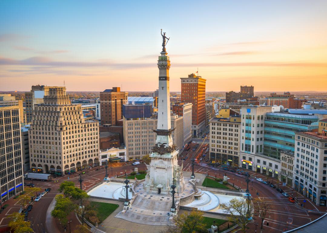 Monument Circle in Indianapolis.