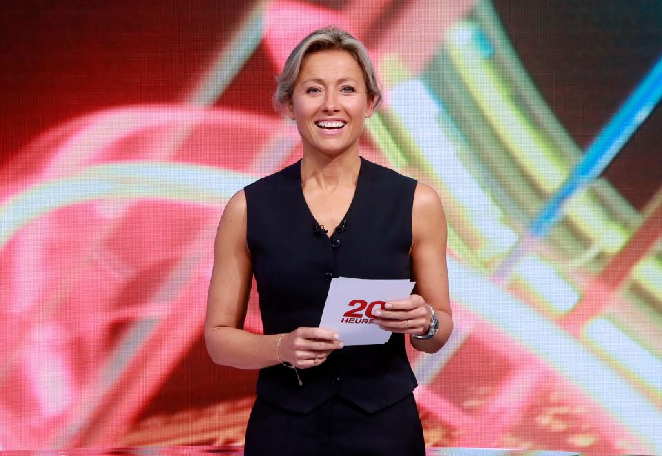 French journalist and TV host Anne-Sophie Lapix arrives on the set before presenting the broadcast news of the French TV channel France 2 in Paris, on September 14, 2017. / AFP PHOTO / JACQUES DEMARTHON        (Photo credit should read JACQUES DEMARTHON/AFP/Getty Images)