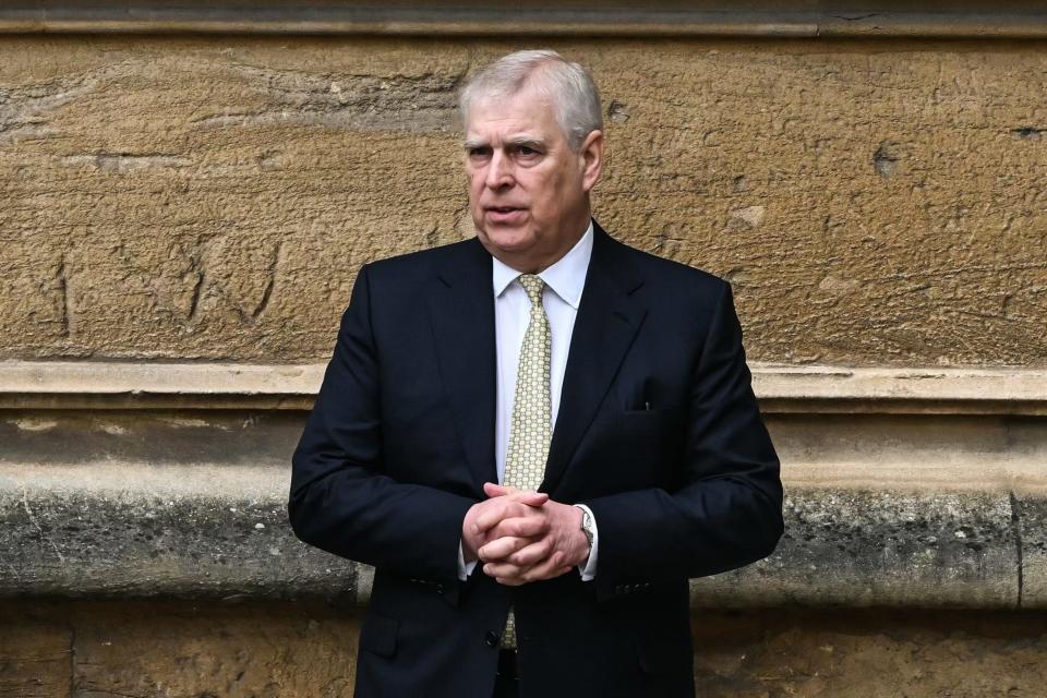 Prince Andrew attends Easter Sunday service at St. George's Chapel on March 31, 2024.