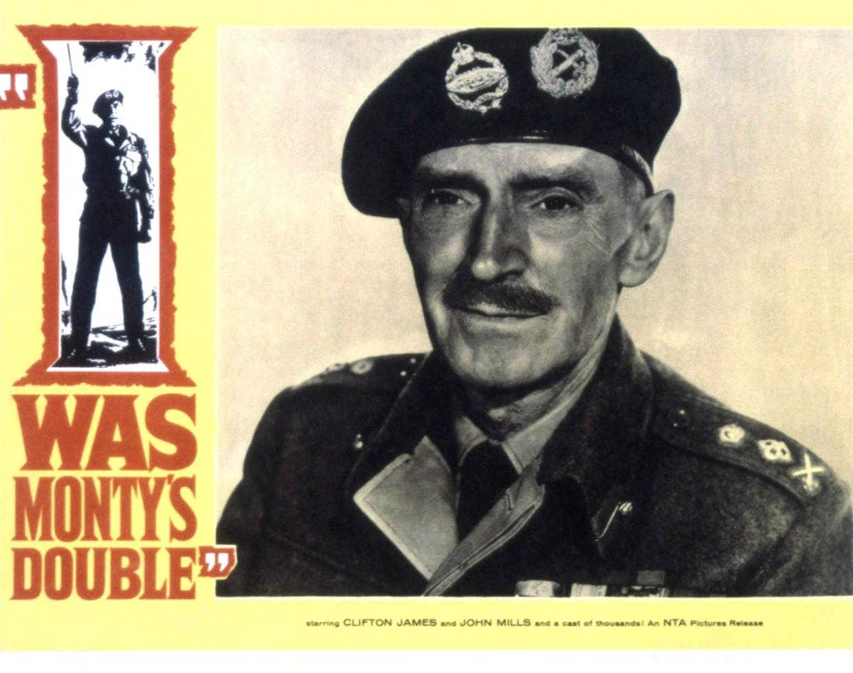 A photo of the promotional card for Clifton James' production "I was Monty's double."