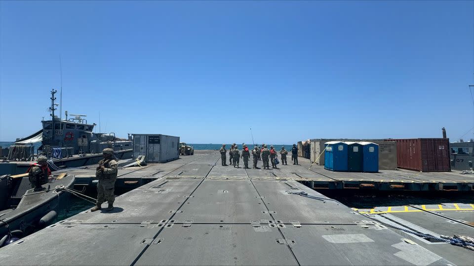 The pier is part of an American-led effort to create a maritime corridor for humanitarian supplies into war-torn Gaza. - CNN