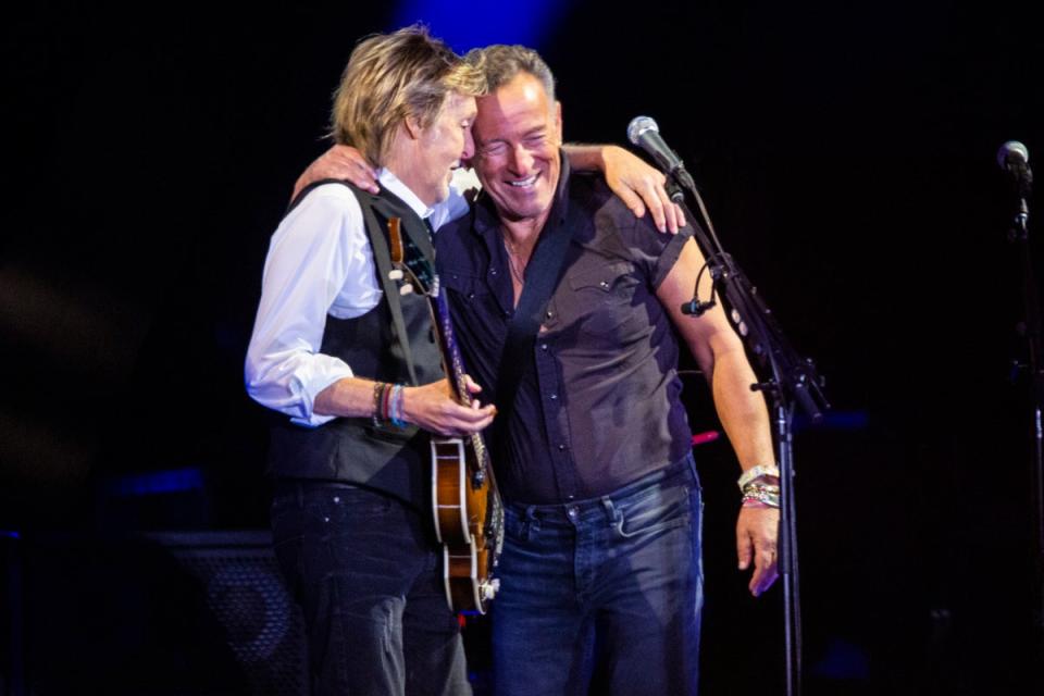 Paul McCartney and Springsteen (Joel C Ryan/Invision/AP)