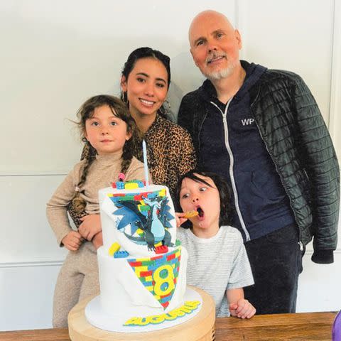 <p>Chloe Mendel Corgan/ Instagram</p> Chloe Mendel, Billy Corgan and their kids, Augustus and Philomena