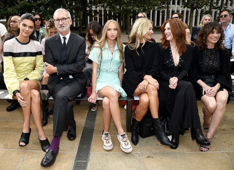 From left to right, Kendall Jenner, Jean Cassegrain, Lila Moss, Kate Moss, Julianne Moore and Linda Cardellini
