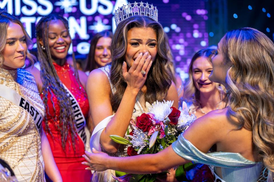 Alma Cooper, an Army officer, is crowned Miss Michigan USA 2024 on Sunday at the McMorran Place & Entertainment Center in Port Huron.