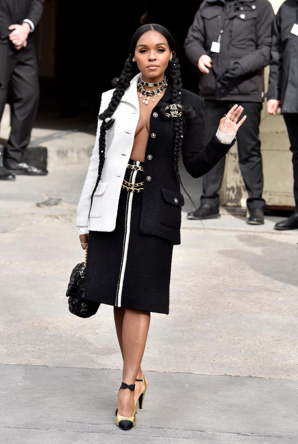 Janelle Monáe attends the Chanel show as part of the Paris Fashion Week on March 3, 2020.