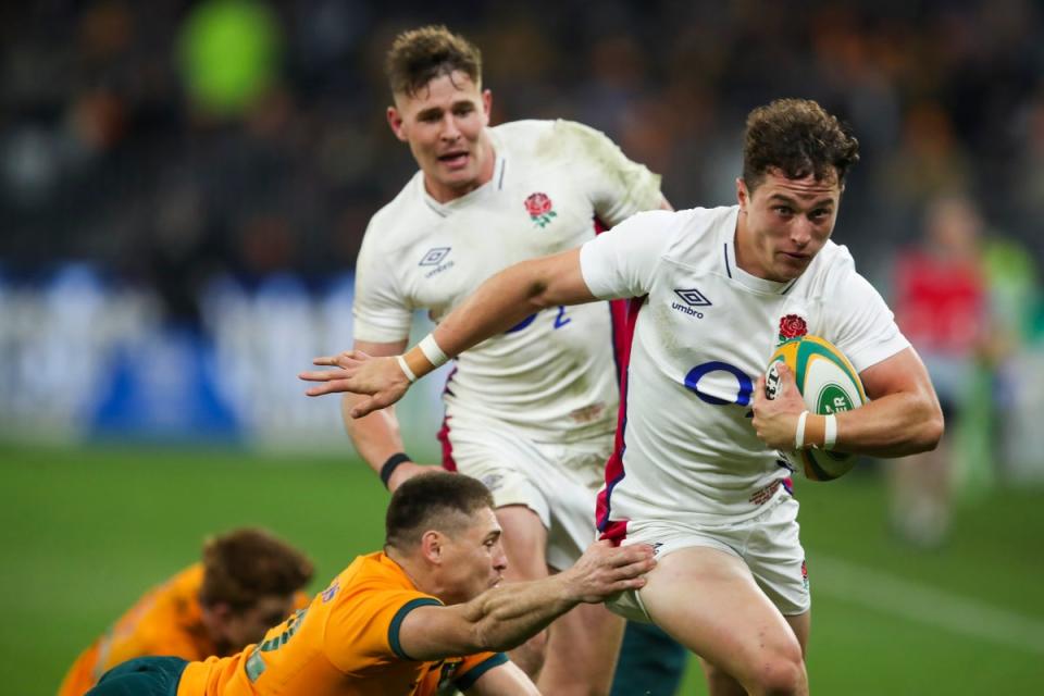 England’s Henry Arundell in action against Australia (Gary Day/AP). (AP)