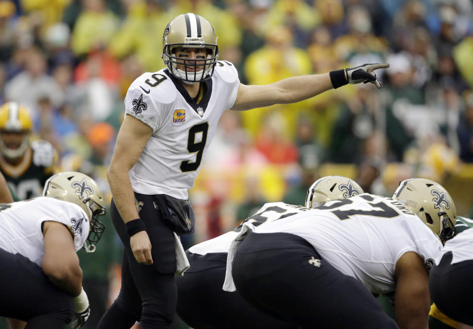 Saints quarterback Drew Brees tries to lead his team to a fifth straight win this week. (AP)