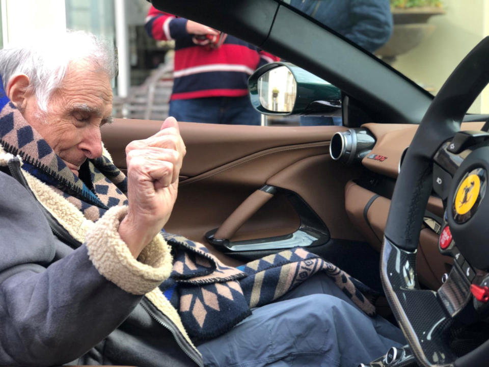  John, 91, enjoyed the Ferrari ride (swns)