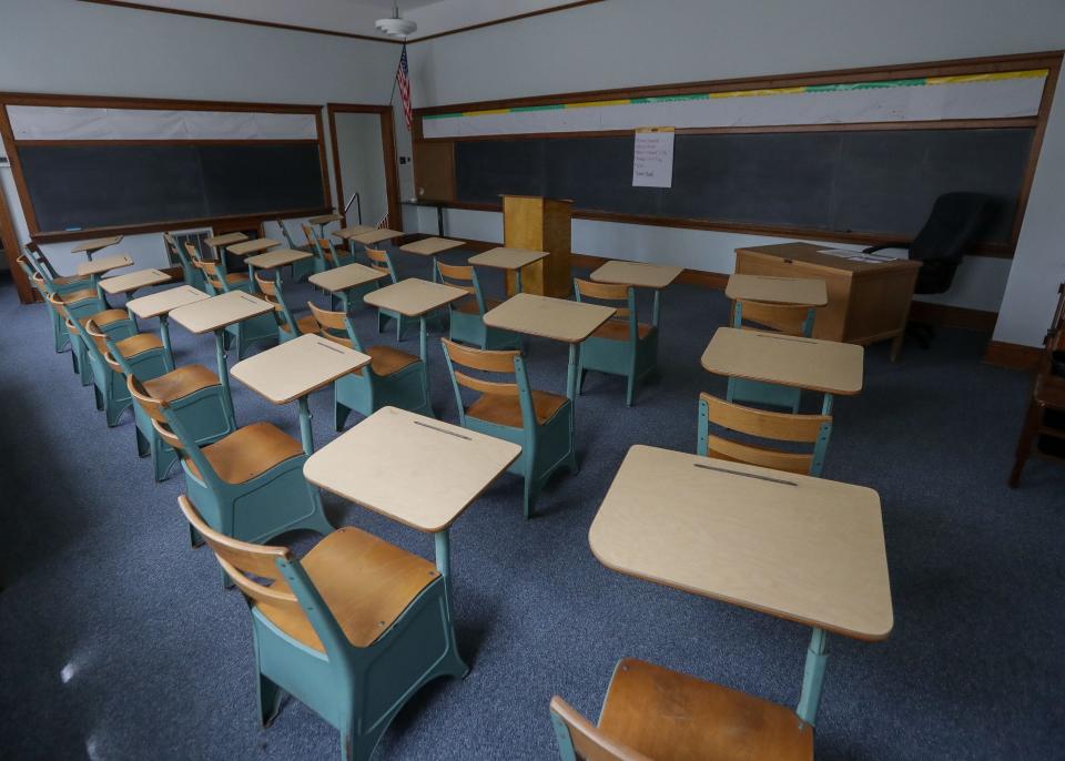 A classroom is seen on Aug. 3 at Central Sands Community High School near Amherst Junction. The school, which is in the converted Fancher schoolhouse, will open this fall.