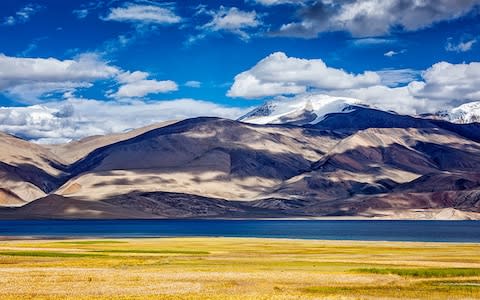 The mountain landscape of Ladakh in the Kashmir region of India - Credit: AP