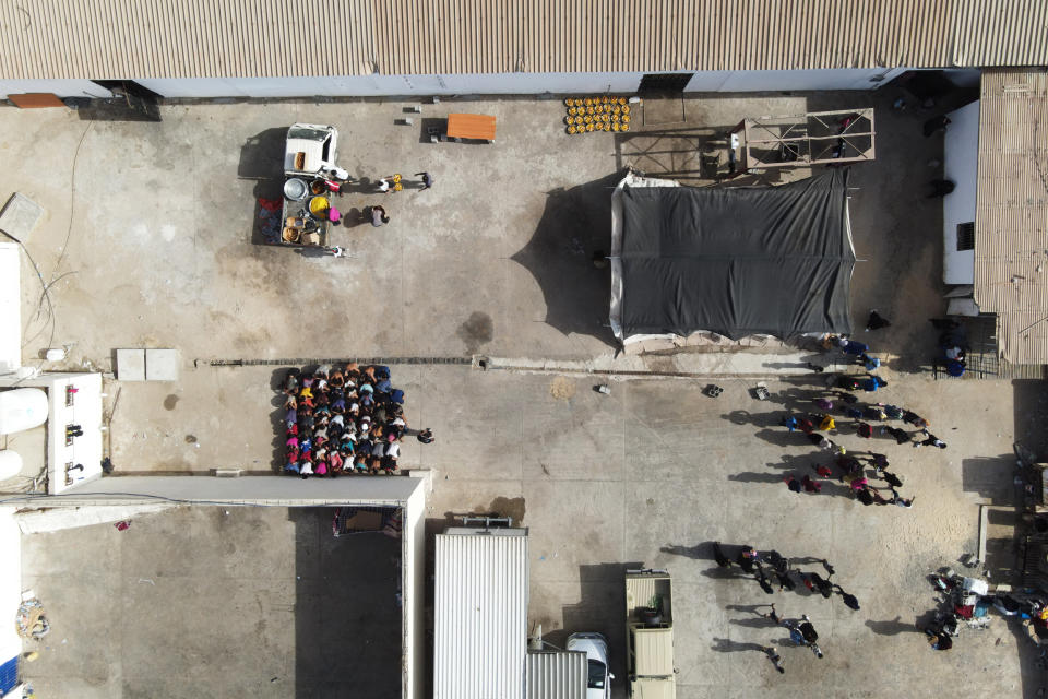 The Al-Mabani detention center in Libya on May 18, 2021. (Pierre Kattar / The Outlaw Ocean Project)