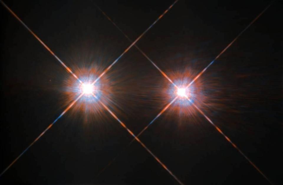 The Alpha Centauri group of stars, which is our nearest neighbour. The new study had pessimistic news about the possibility of alien life there – but good findings for those looking for aliens elsewhere in the cosmos: NASA/ESA Hubble Space Telescope