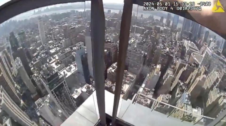 The rescue took place 54 floors above ground. NYPD News