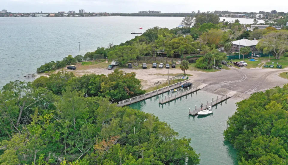 Ken Thompson Park, on City Island, overlooking the boat ramp, canoe and kayak launch and Save Our Seabirds, upper right.