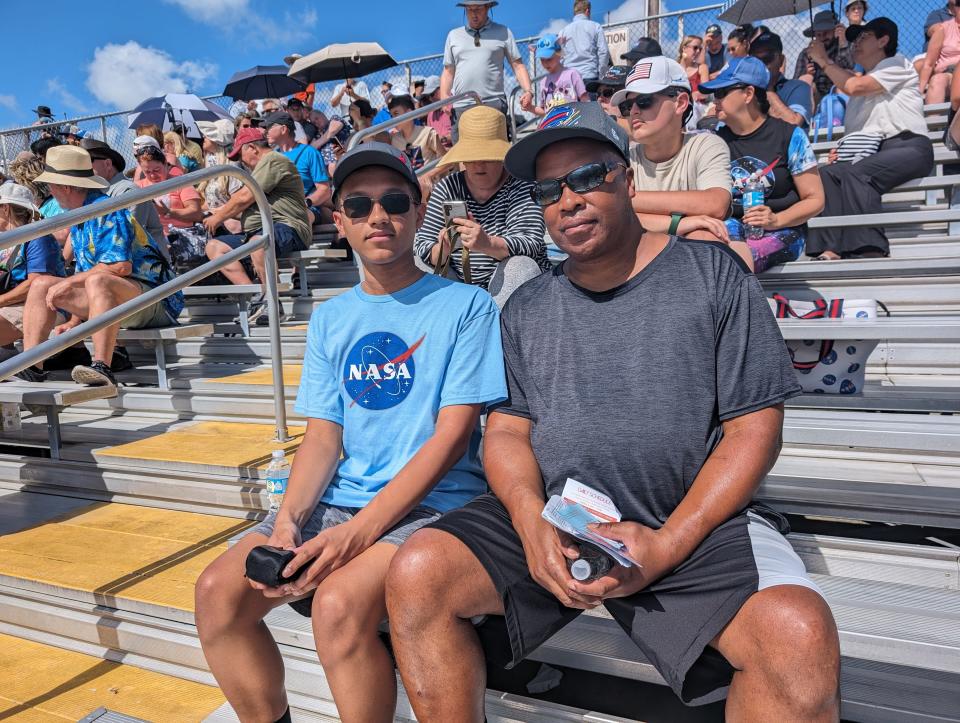 Gabriel Cornell-Webb, 14, watched the launch with his father. The two came from St. Johns to watch history happen.