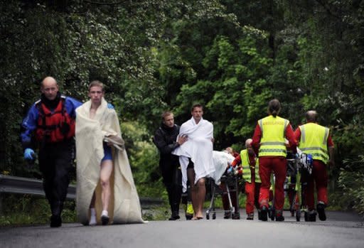 Rescue workers evacuate young people from Utoeya island after Anders Behring Breivik's attack last July. Breivik insists that the victims of his shooting spree on Utoeya island, where he killed 69 people -- mainly teens attending a Labour Party youth summer camp -- were "not innocent children, but political activists."