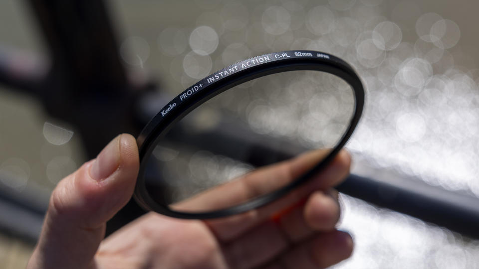 The Kenko Pro1D+ circular polarizing filter viewed from the side
