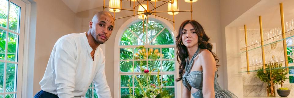 Ray Jimenez and Eilyn Jimenez of Miami, Florida, star in HGTV series "Divided By Design." The couple owns their own interior design companies, and they compete against each other (in real life and on reality TV) for clients in the hot Miami housing market. They also starred in the Netflix series "Designing Miami."