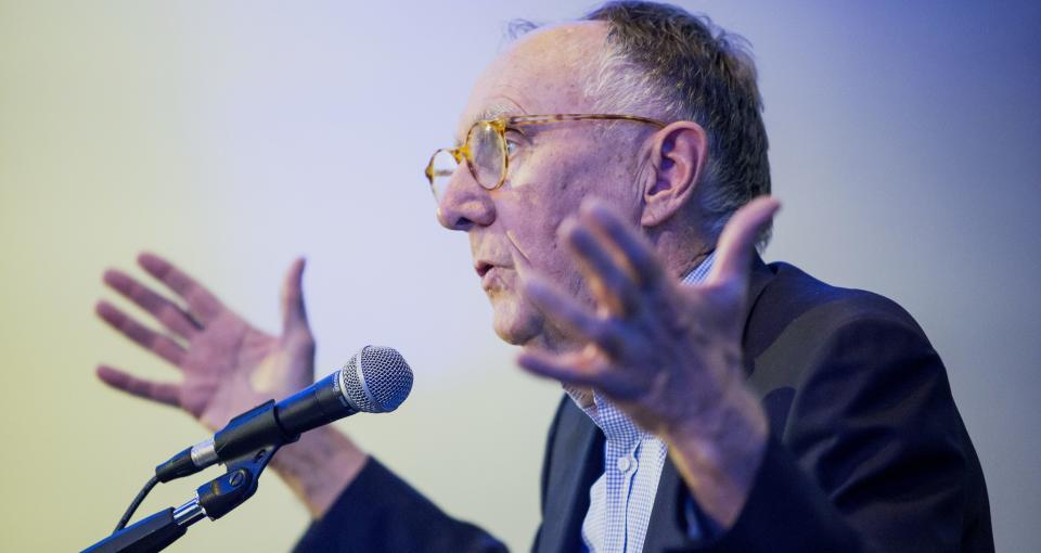 Jack Dangermond, president and founder of Esri Inc., speaks during a panel discussion at the ETS17 conference in Austin, Texas, March 28, 2017. (Photo: Matthew Busch/Bloomberg via Getty Images)