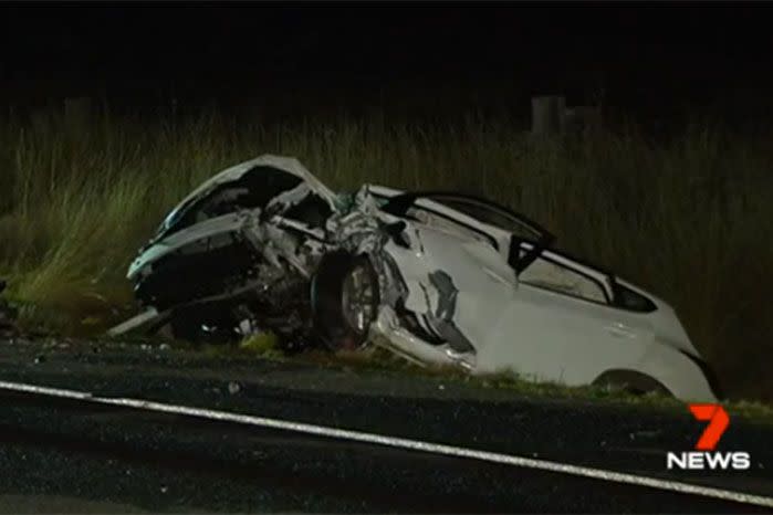 The 22-year-old fell asleep at the wheel. Image: 7 News