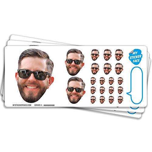 Custom Face Stickers, Stickers of Your Face, Sampler Sheet - 3 Sheets - Custom Stickers (Amazon / Amazon)