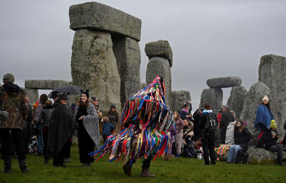 Revelers celebrate winter solstice at Stonehenge