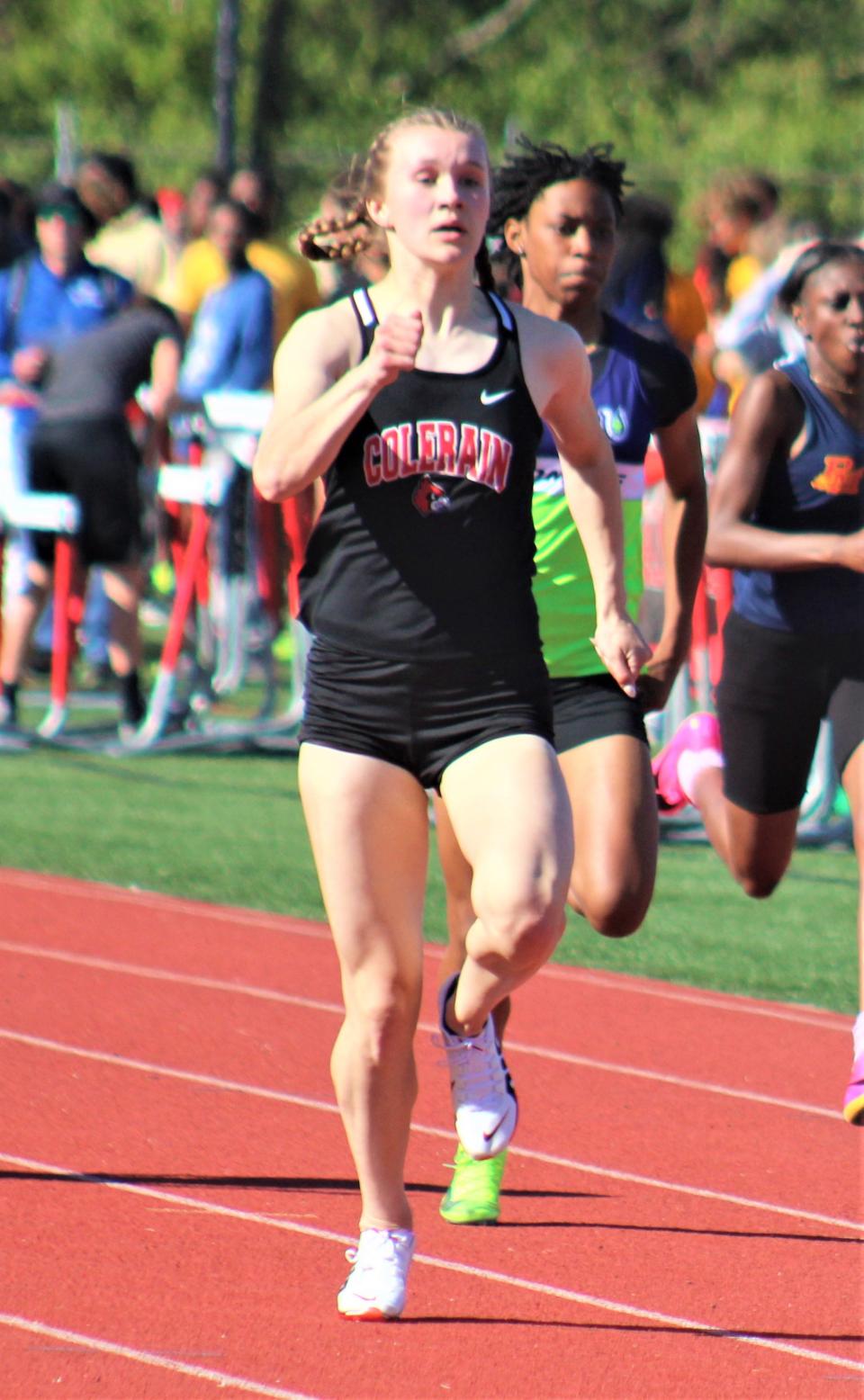 Colerain's Summer Swartwout has a chance to win two state championships, in the 100 meters and 200 meters.