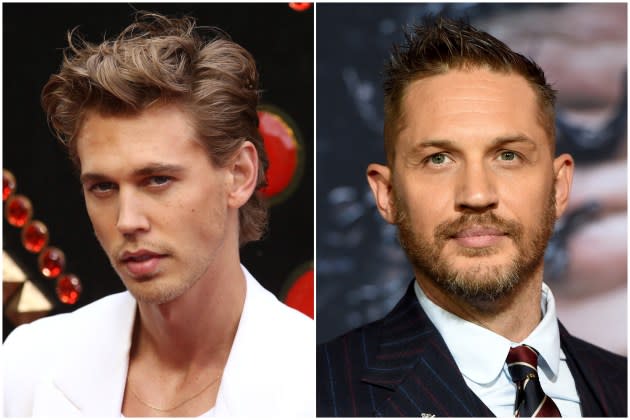 austin-butler-tom-hardy-the-bikeriders - Credit: Lia Toby/Getty Images; Kevin Winter/Getty Images