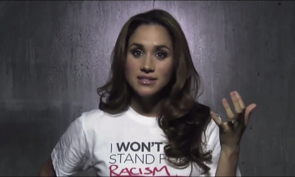 Meghan in a 2012 video, Erase the Hate, speaking out against racism (Erase The Hate)