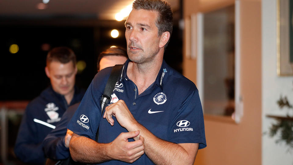 Carlton great Stephen Silvagni is pictured after the 2018 AFL Draft.