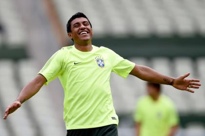 Paulinho takes part during a training session at Castelao Stadium in Fortaleza, Brazil. (Getty)